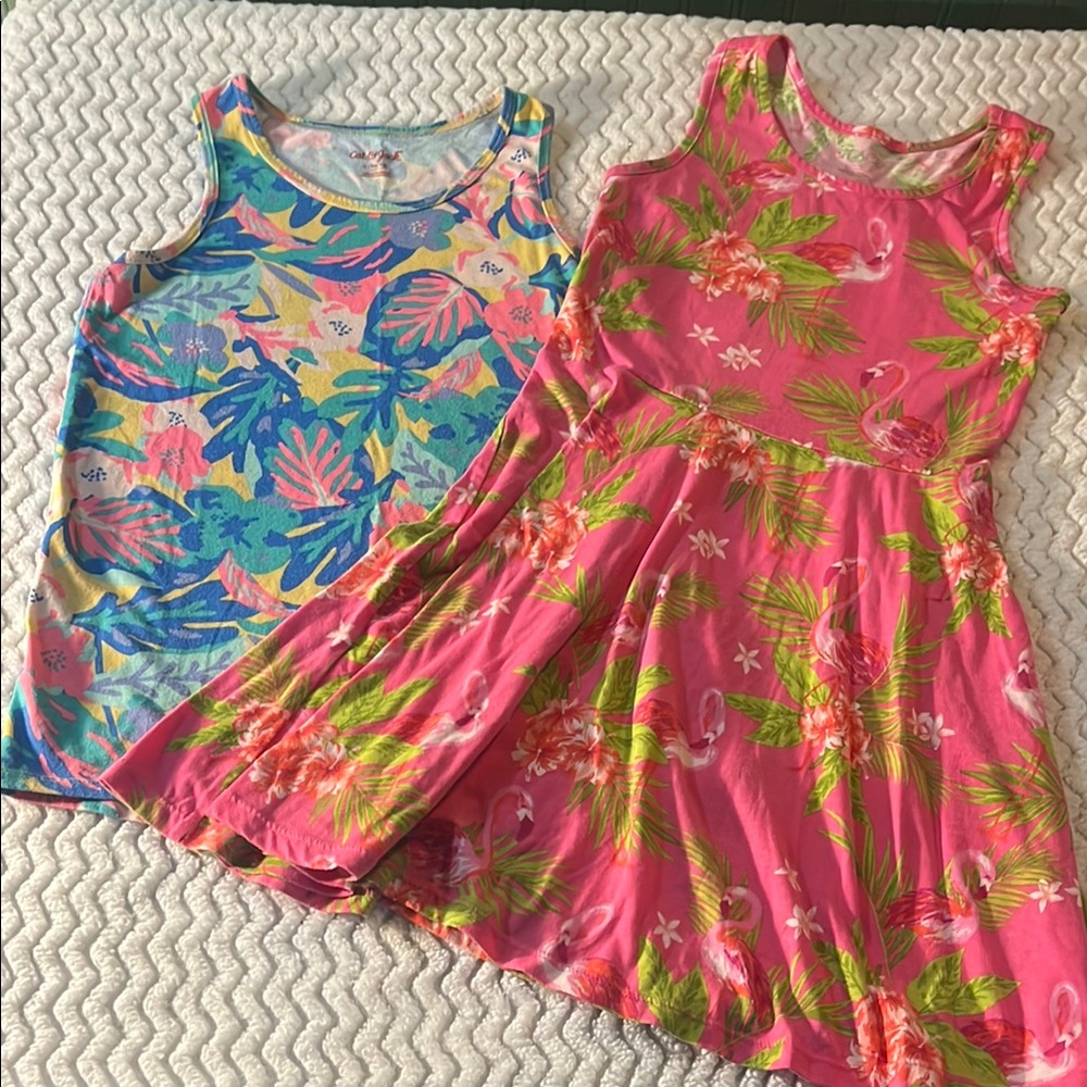 Cat & Jack, Children’s Place: Tropical Print Sleeveless Top and Dress